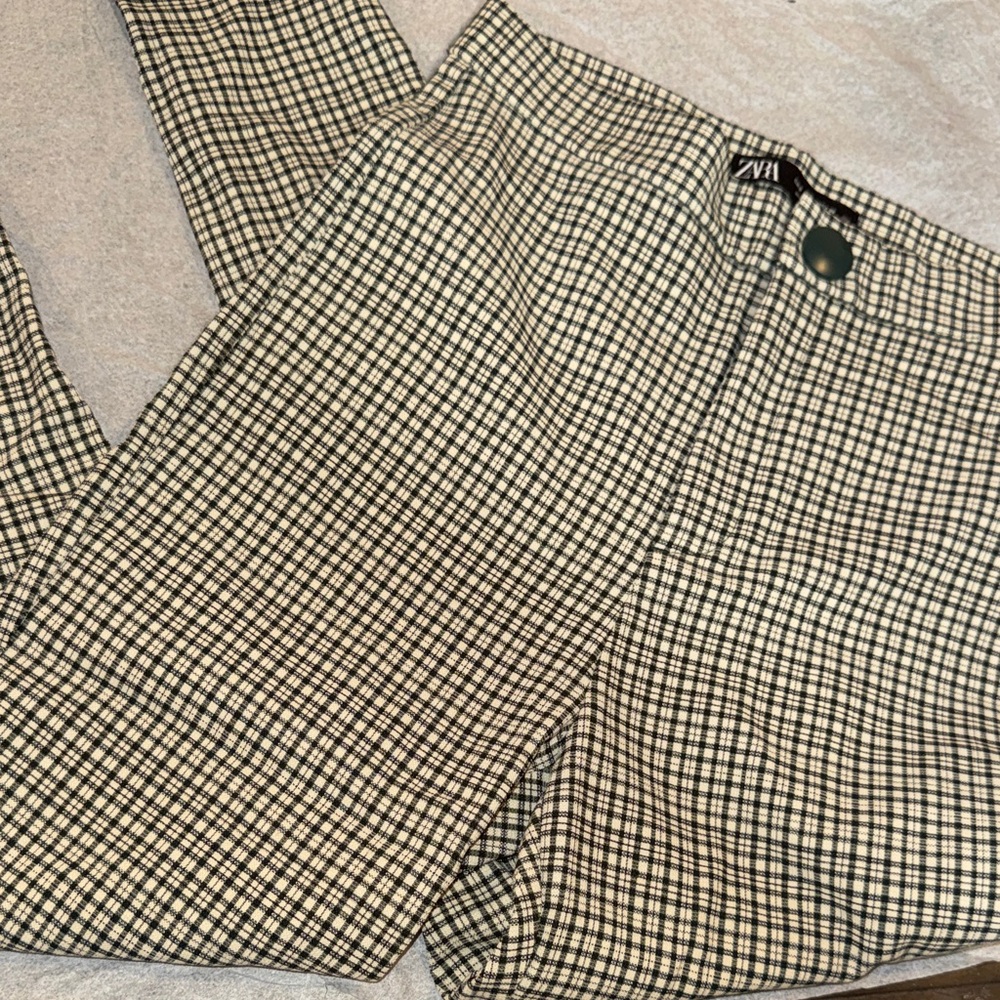 Zara Monochrome Checkered Trousers